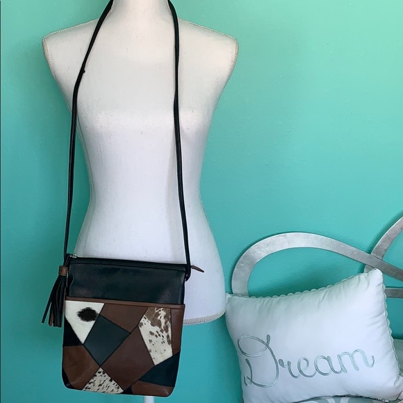 Leather Patchwork Crossbody Bag - Picture 1 of 6